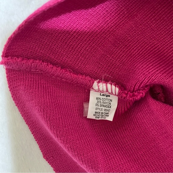 POOF COUTURE Womens Bandage Style Sweater Tube Top Raspberry Pink Size Large - Picture 4 of 8